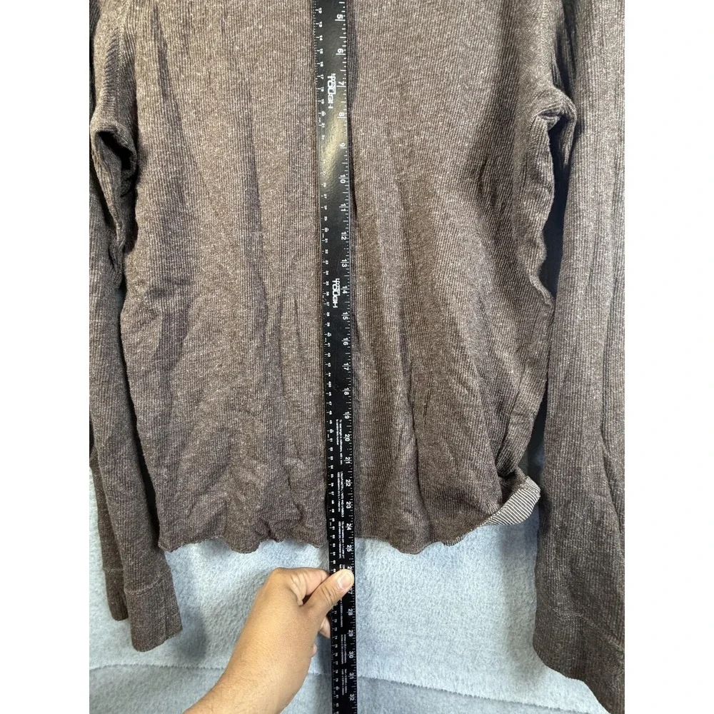 Hollister Sweater Mens Large Brown Waffle Knit Long Sleeve Logo Casual